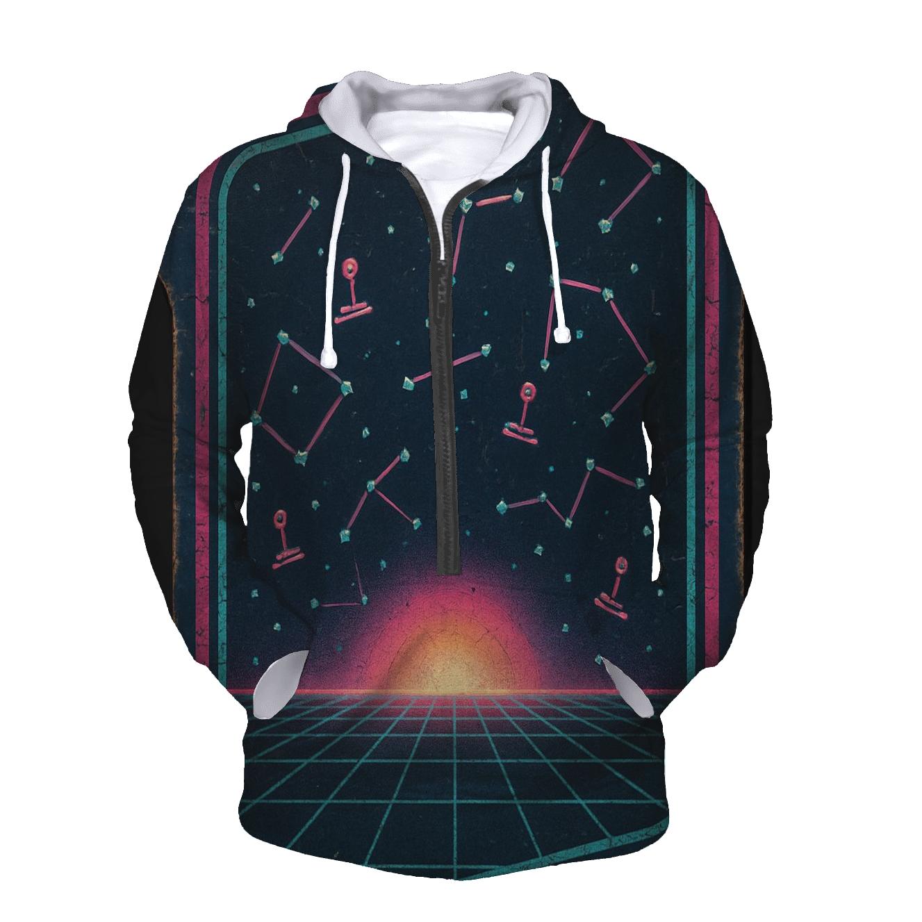 Retro Eighties Arcade Star Map Cabinet Art lightweight hoodies