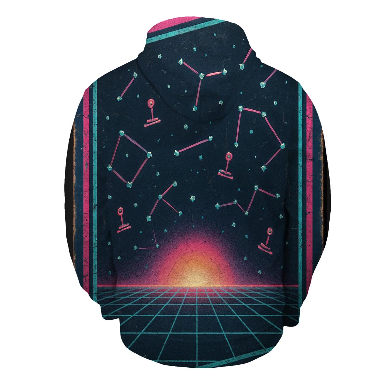 Retro Eighties Arcade Star Map Cabinet Art lightweight hoodies