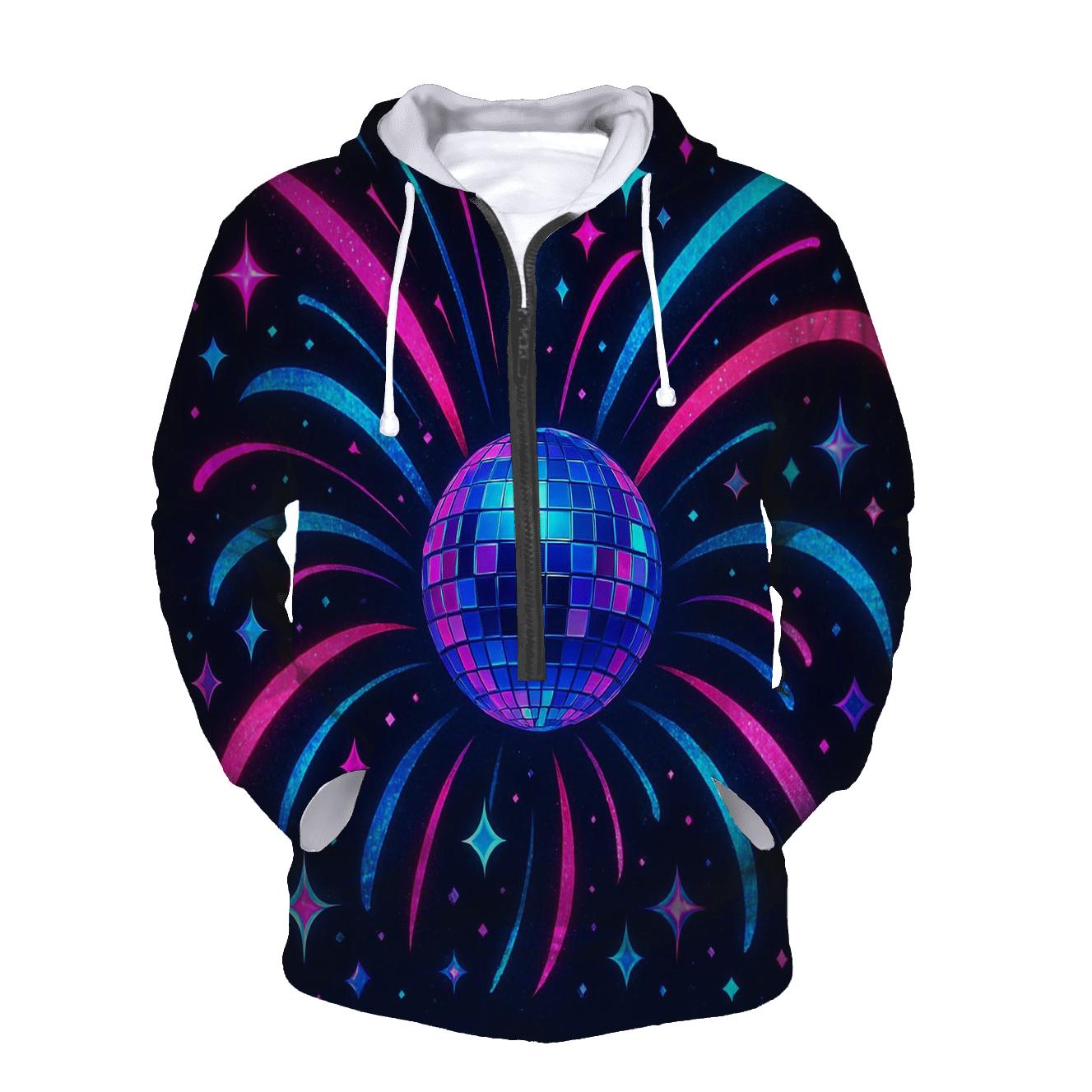 Neon Comet Disco Bloom printed hoodies