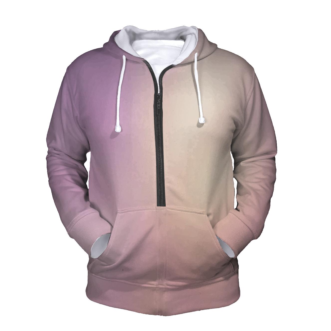 Satin Orchid Mist zip-up hoodies
