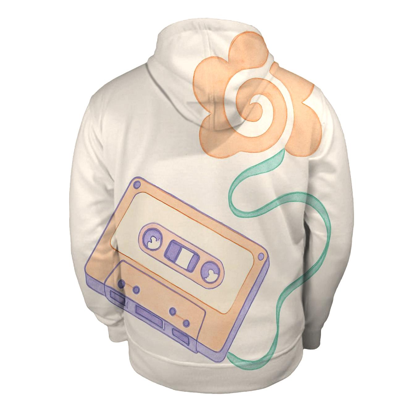 Cassette Ribbon Bloom embroidered hoodies