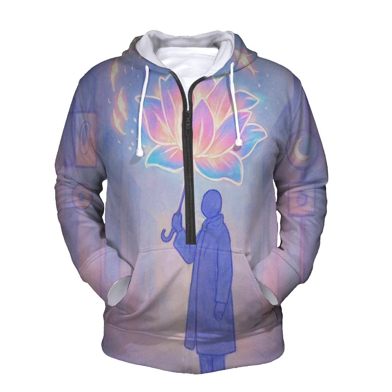 Midnight Umbrella Bloom heavyweight hoodies