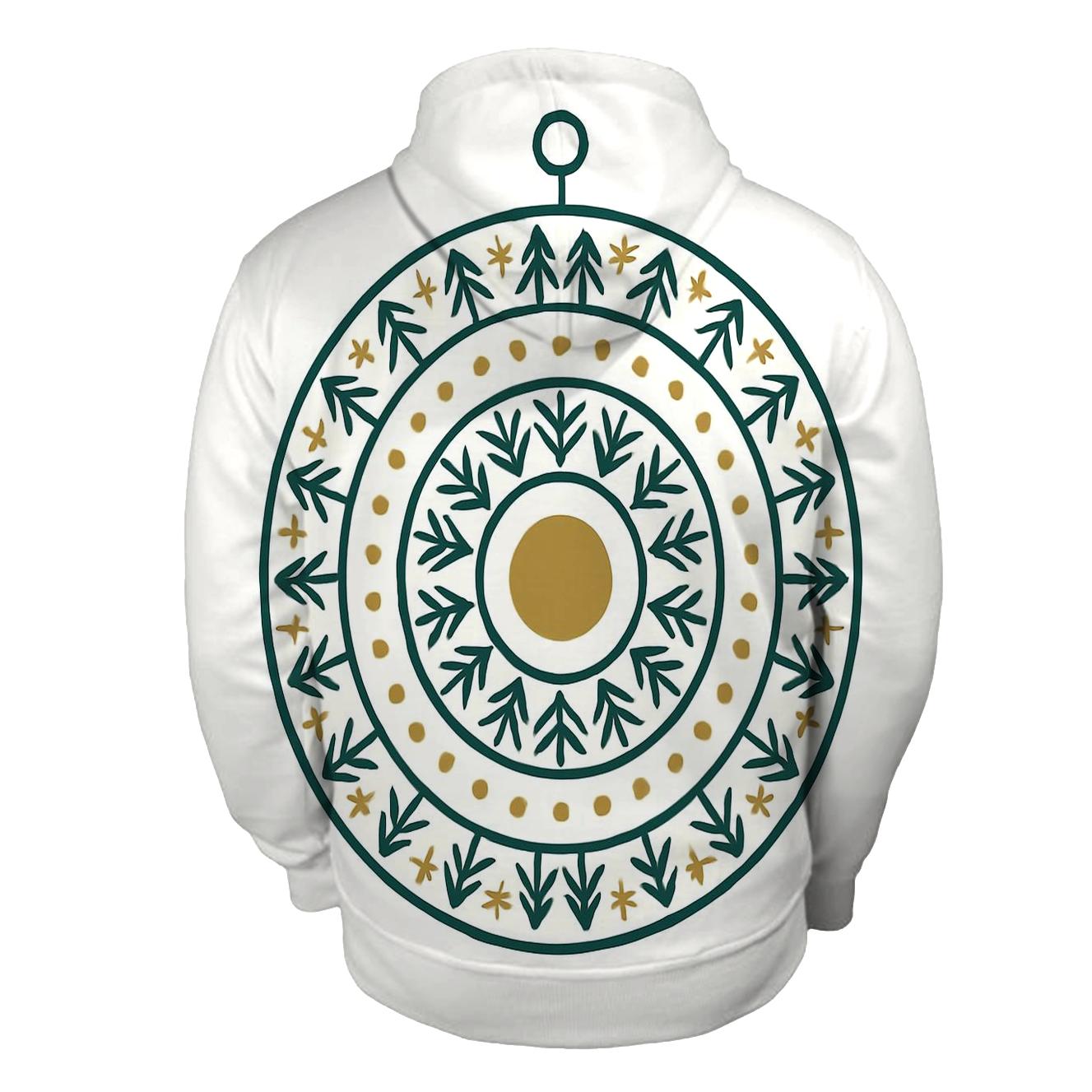 Ornament Mandala Evergreen Rings lightweight hoodies