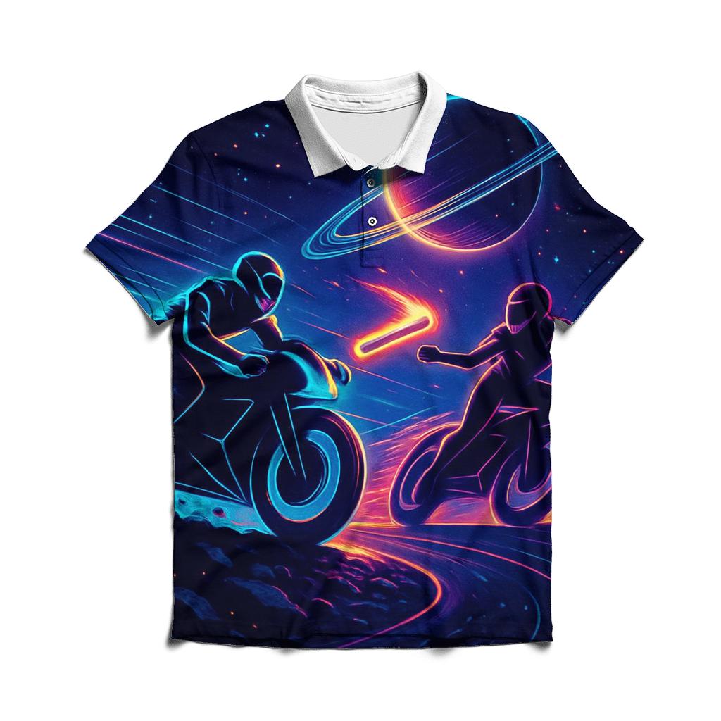 Neon Comet Relay Riders casual sports polo shirts