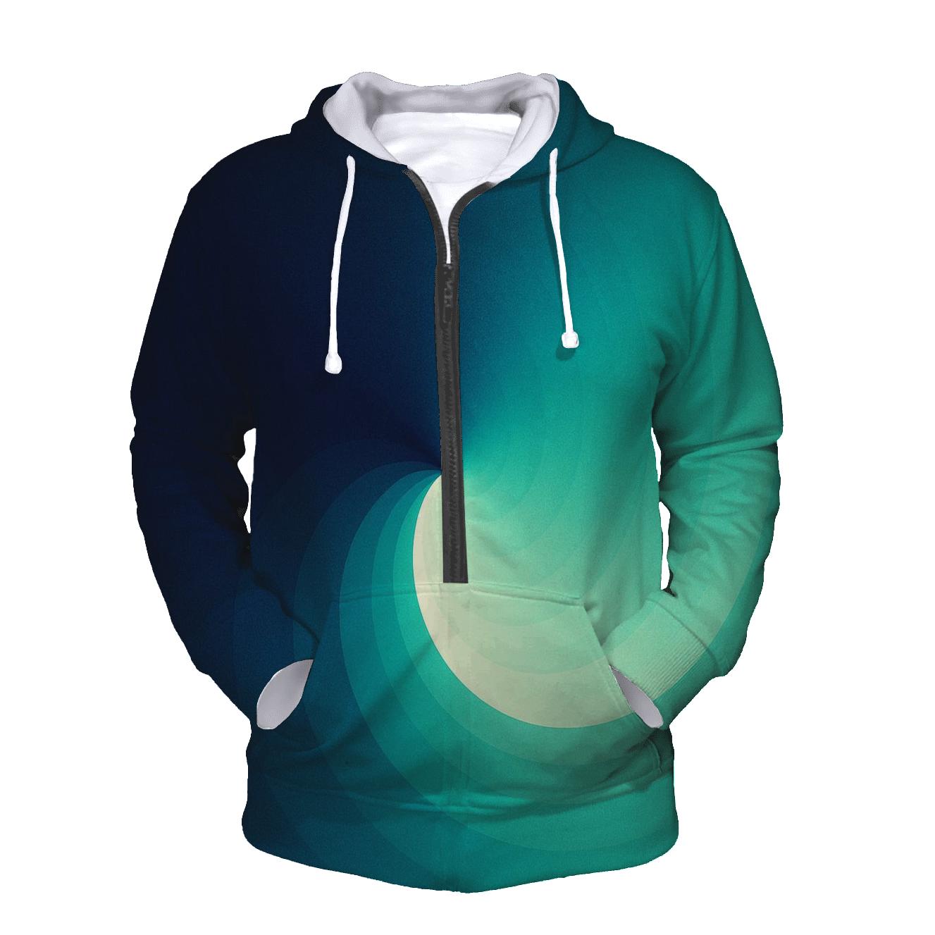 Tidal Teal Conic Sweep lightweight hoodies