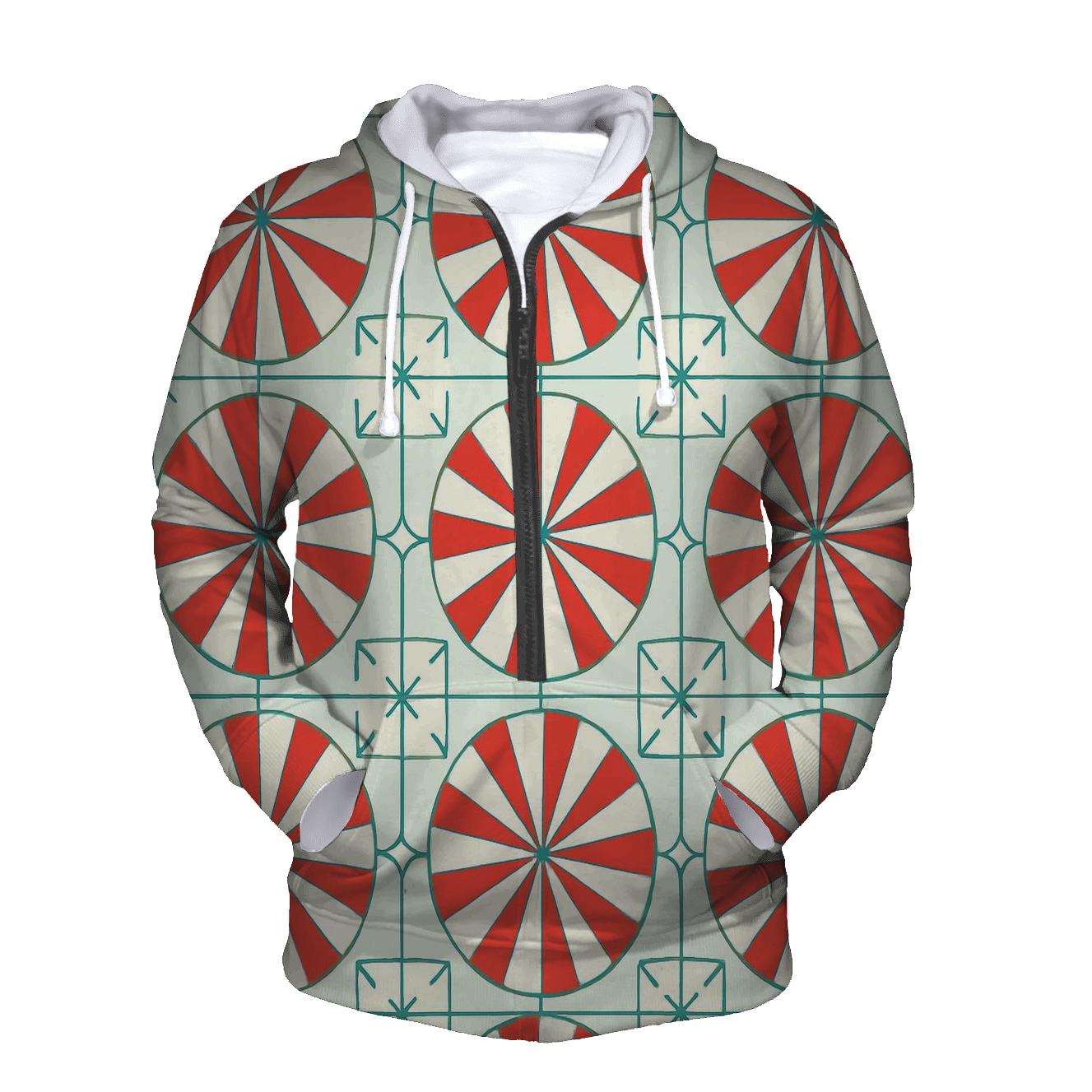 Candy Cane Starburst Tiles hoodie styles