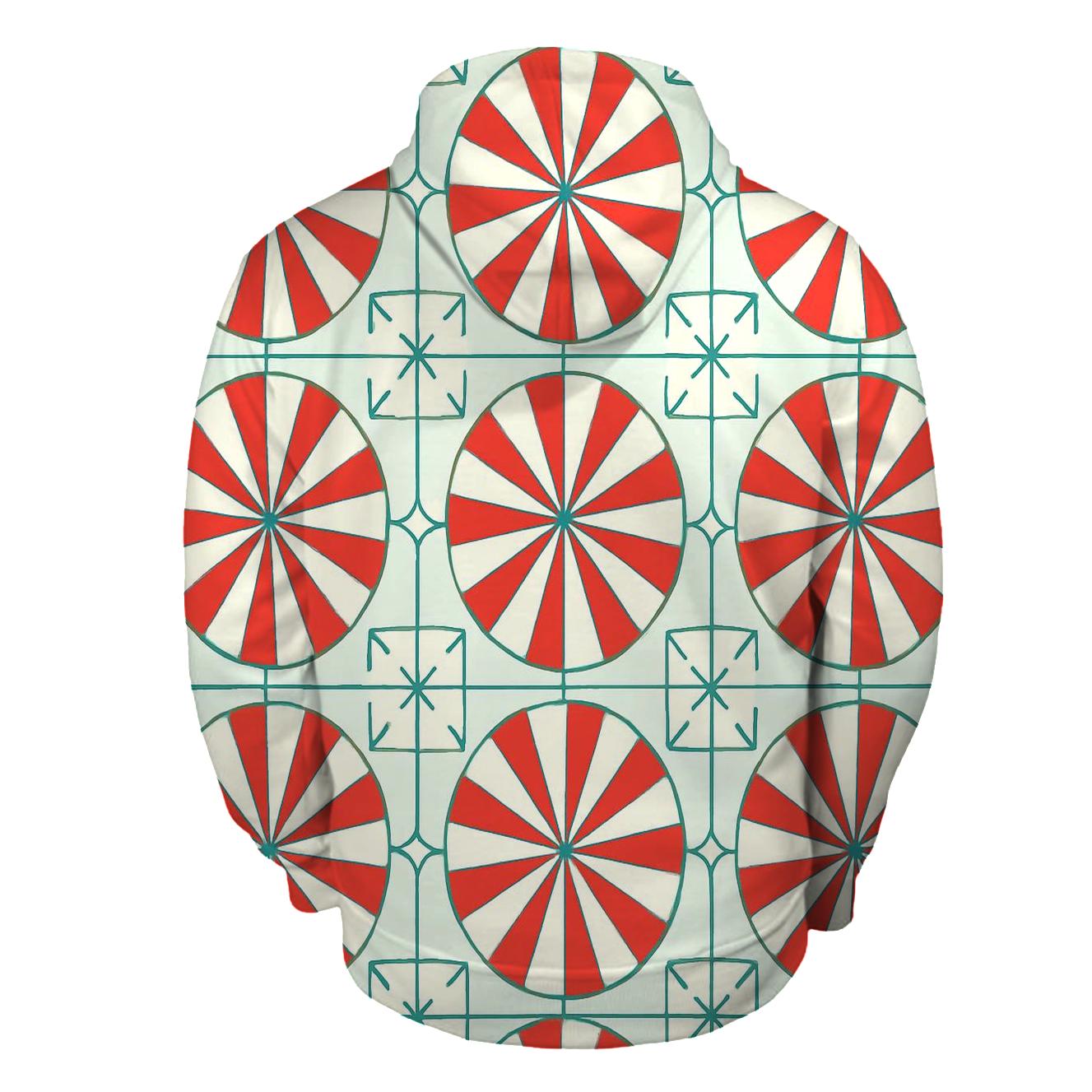 Candy Cane Starburst Tiles hoodie styles