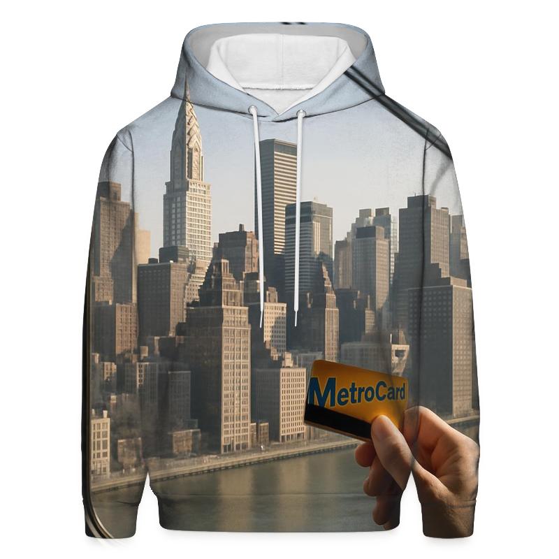Roosevelt Island Tram Window Frame Of Midtown printed hoodies