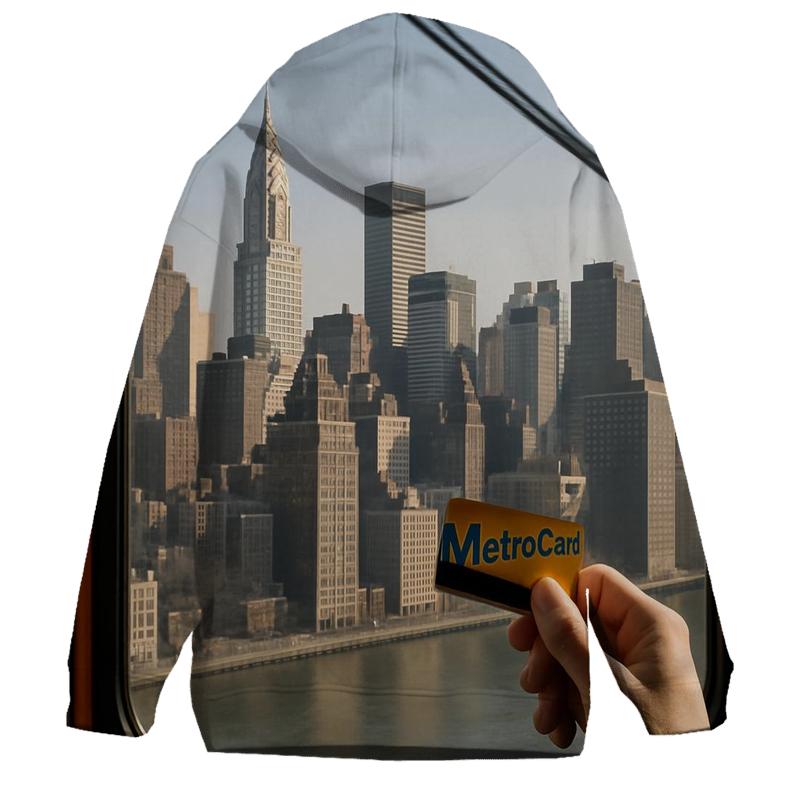 Roosevelt Island Tram Window Frame Of Midtown printed hoodies