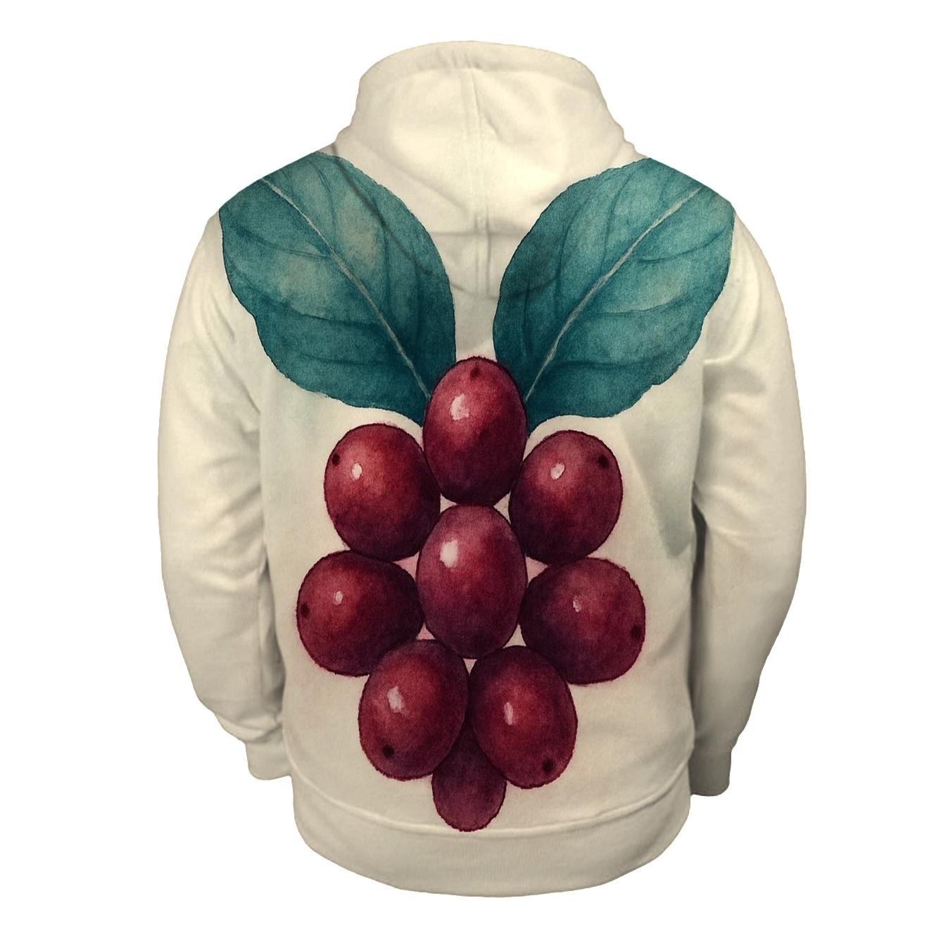 Cherry Leaf Watercolor Crest hoodie designs