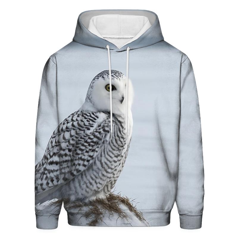 Frostwind Sentinel Snowy Owl zip-up hoodies