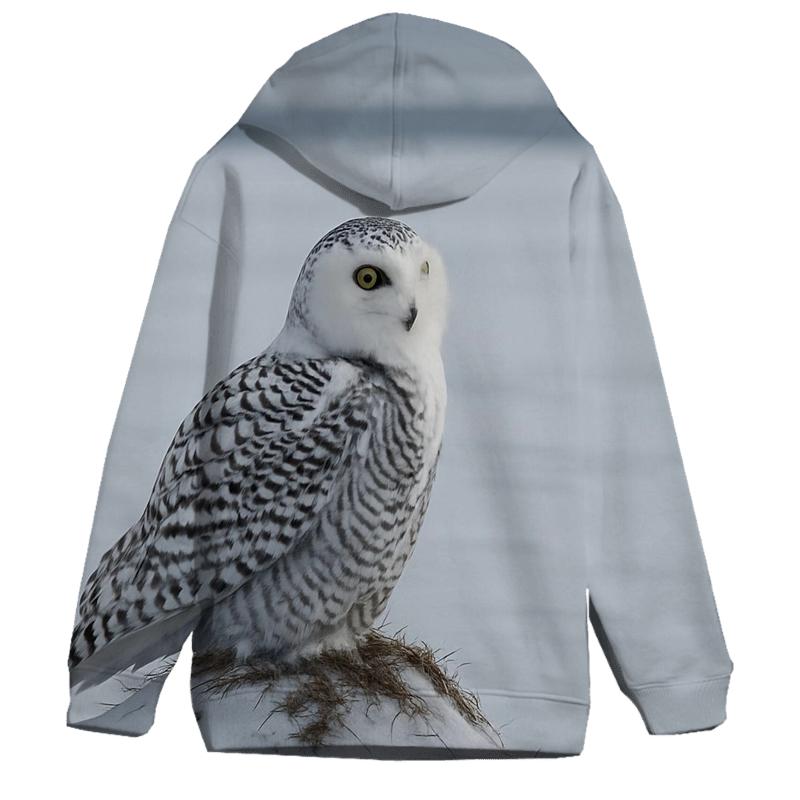 Frostwind Sentinel Snowy Owl zip-up hoodies