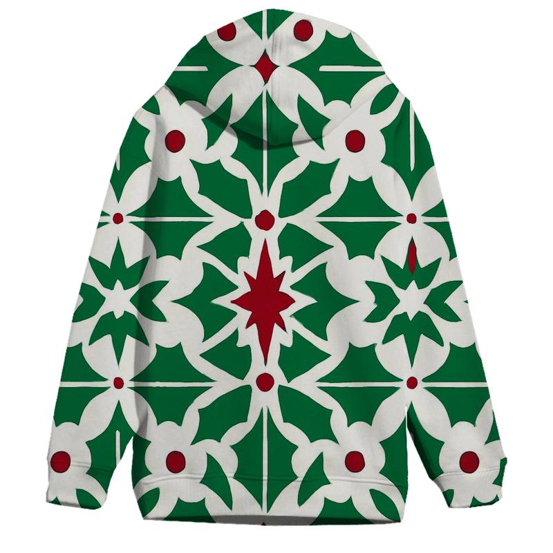 Holly Star Lattice Carol zip-up hoodies
