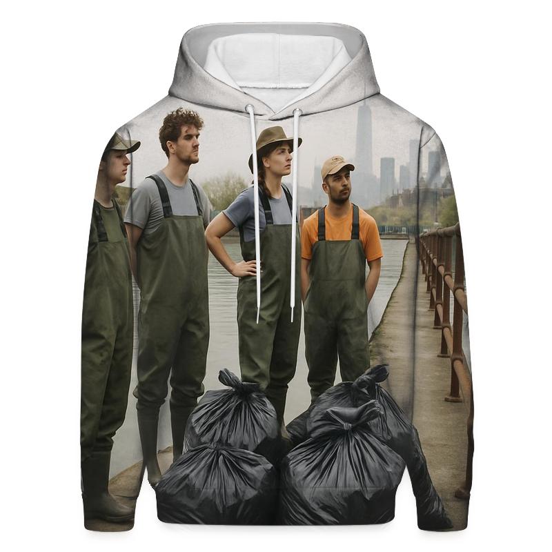 Gowanus Canal Cleanup Crew With Downtown Skyline Beyond heavyweight hoodies