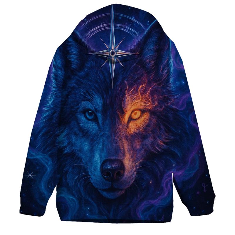 Nebula Compass Wolf hoodies fashion