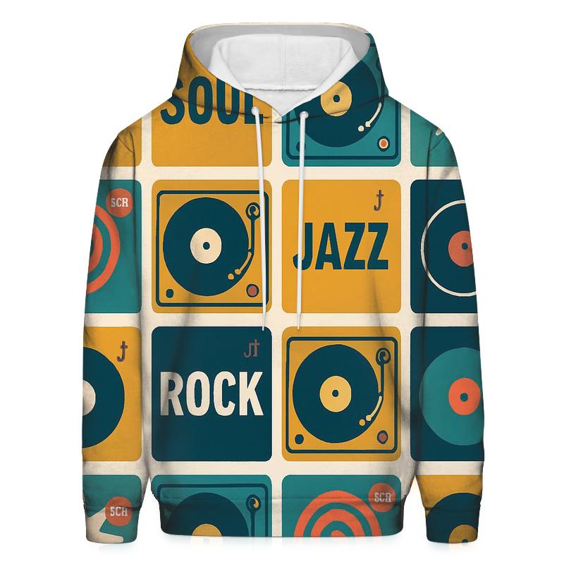 Seventies Record Shop Grid hoodie designs