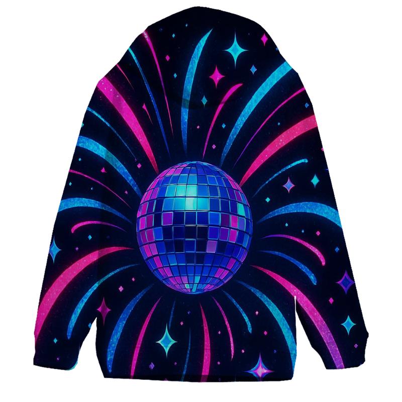 Neon Comet Disco Bloom graphic hoodies
