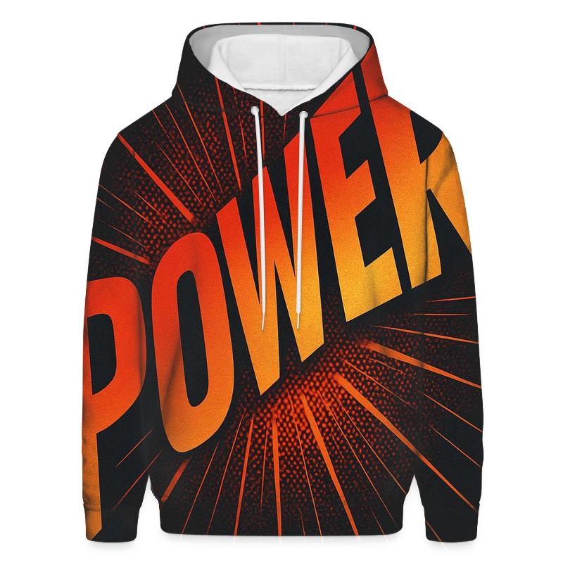 Solar Flare Typography Burst premium hoodies