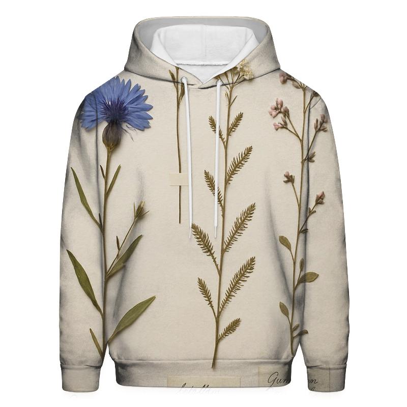 Herbarium Pressed Wildflowers On Archival Paper premium hoodies