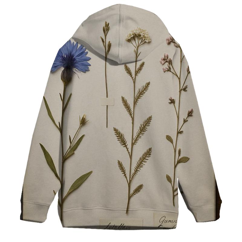 Herbarium Pressed Wildflowers On Archival Paper premium hoodies