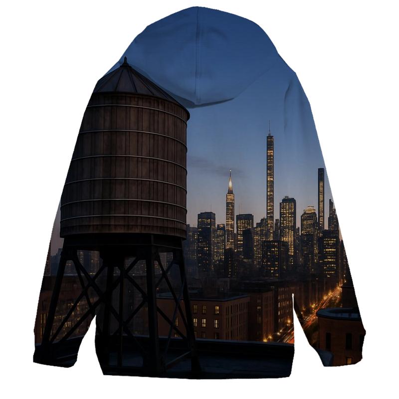Harlem Rooftop Water Tower Silhouette Over Central Park South hoodie styles