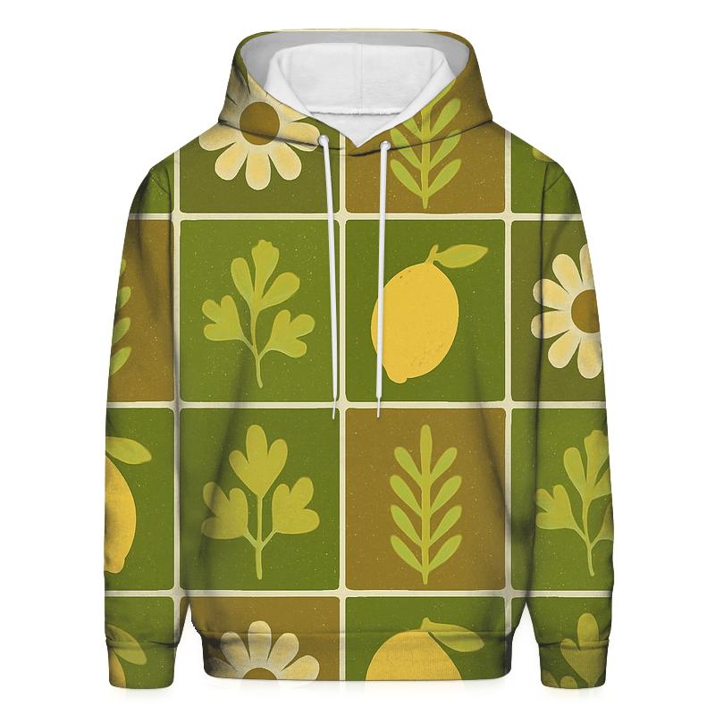 Funky Kitchen Tile Botanicals designer hoodies