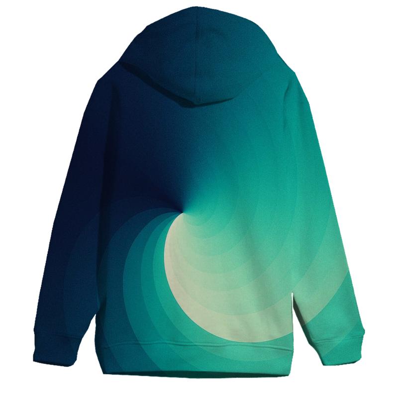 Tidal Teal Conic Sweep graphic hoodies