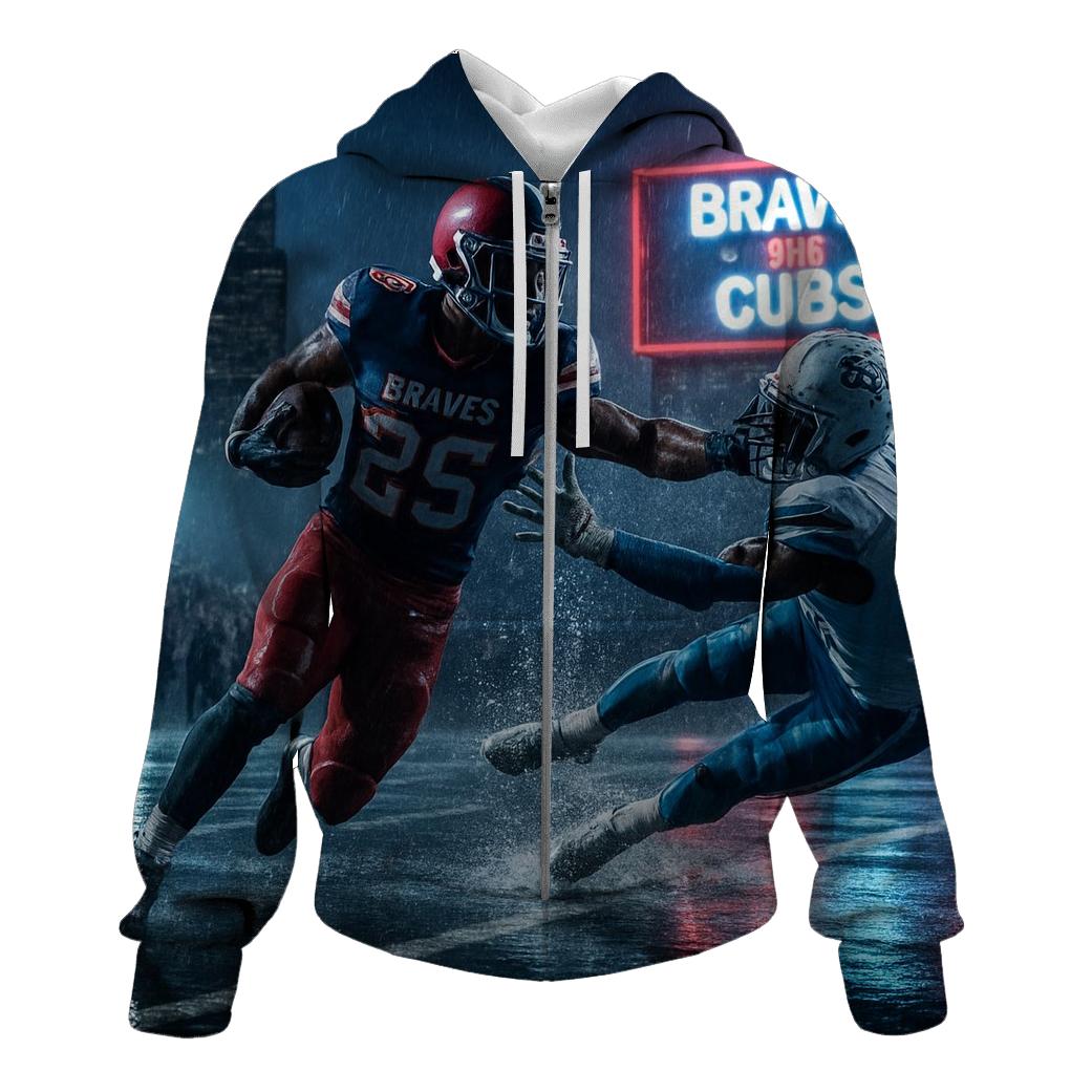 Midnight Rooftop Gridiron Wrigley Versus Atlanta printed hoodies