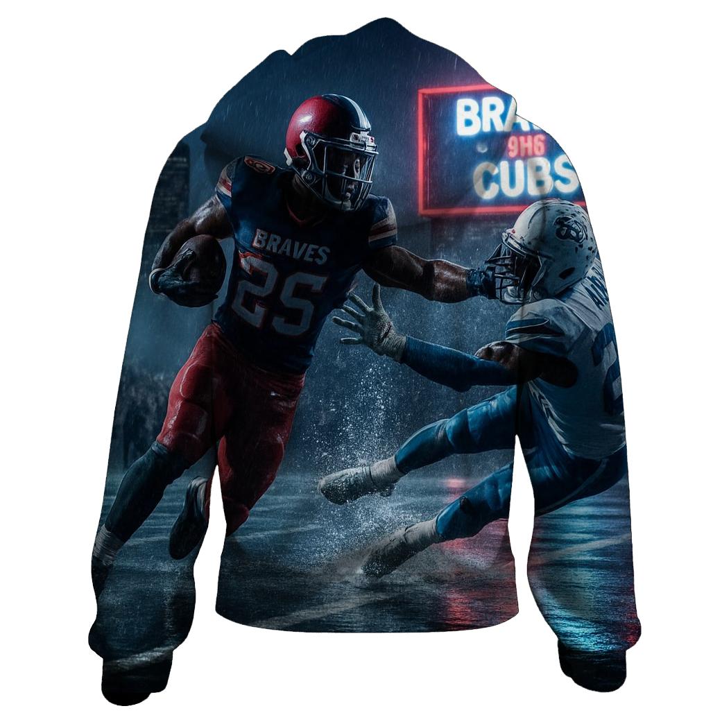 Midnight Rooftop Gridiron Wrigley Versus Atlanta printed hoodies