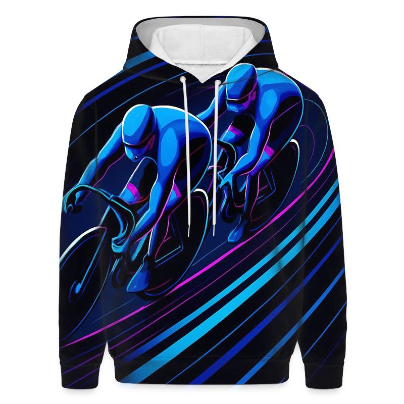 Neon Velodrome Sprint Lines premium hoodies