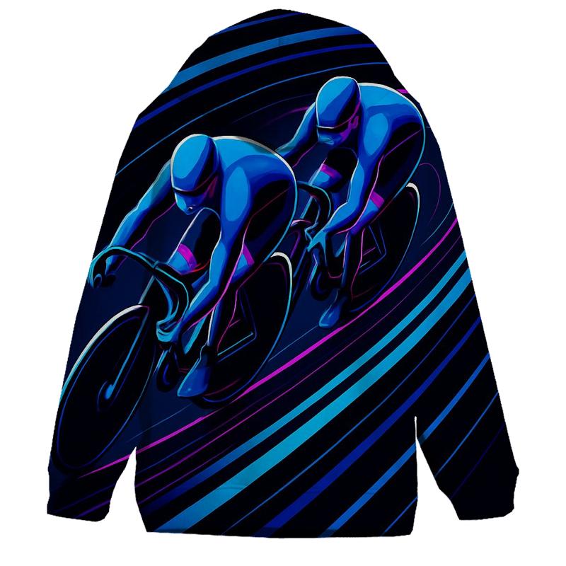 Neon Velodrome Sprint Lines premium hoodies