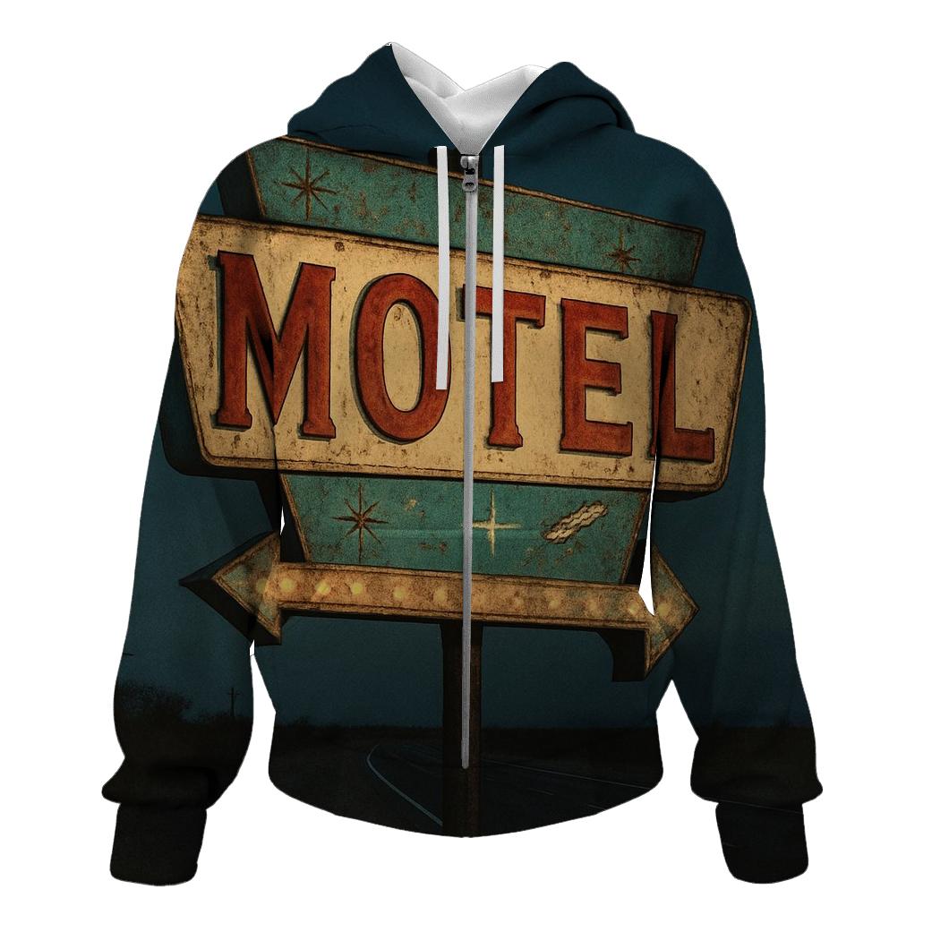 Weathered Space Age Motel Sign hoodie trends