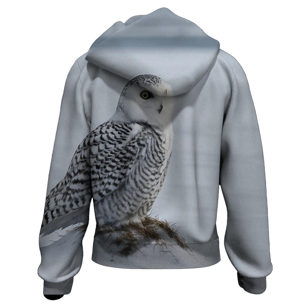 Frostwind Sentinel Snowy Owl pullover hoodies