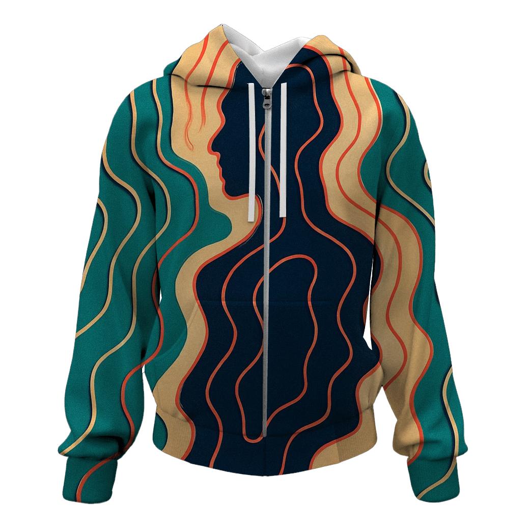 Chromatic Topographic Mirage premium hoodies