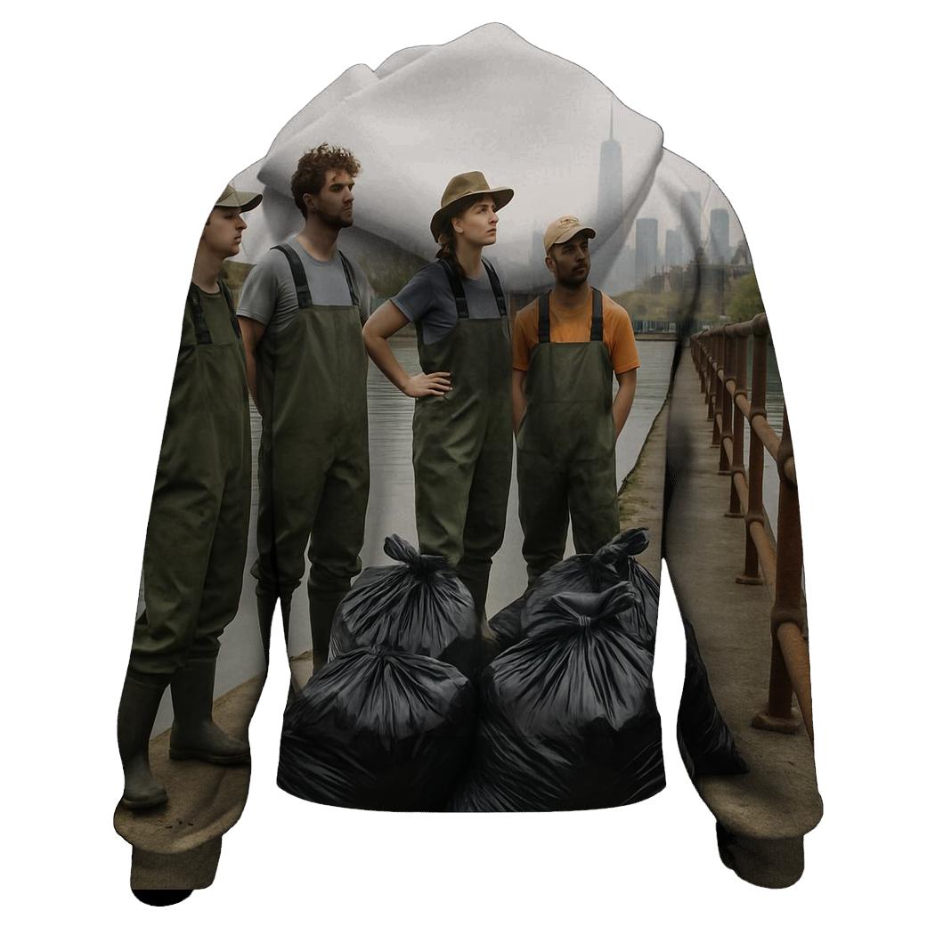 Gowanus Canal Cleanup Crew With Downtown Skyline Beyond hoodies fashion