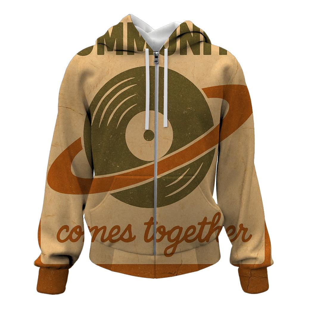Faded Seventies Vinyl Astronomy Club Poster lightweight hoodies