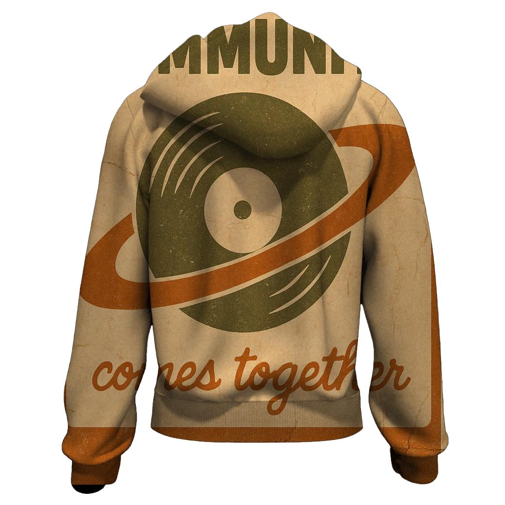 Faded Seventies Vinyl Astronomy Club Poster lightweight hoodies