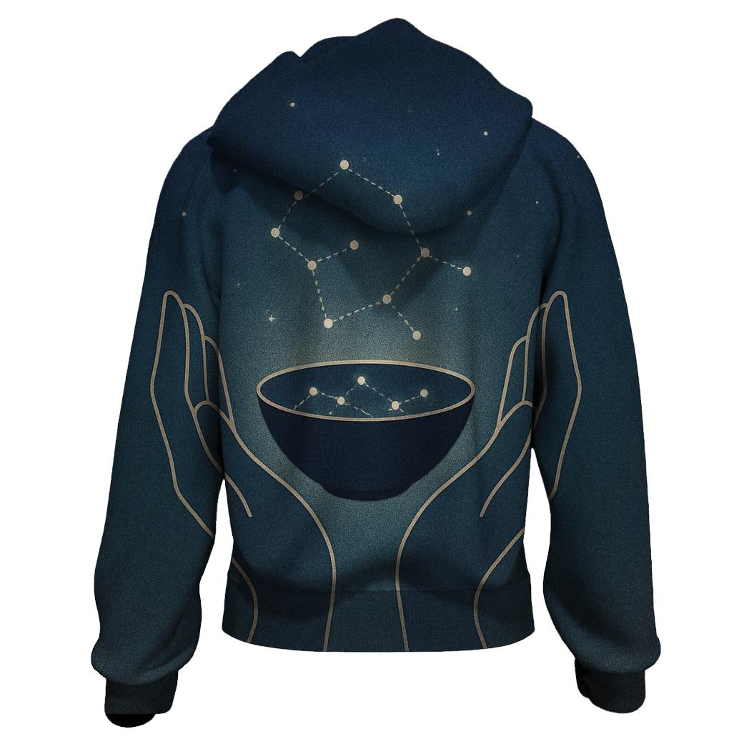 Open Palm Constellation Bowl zip-up hoodies