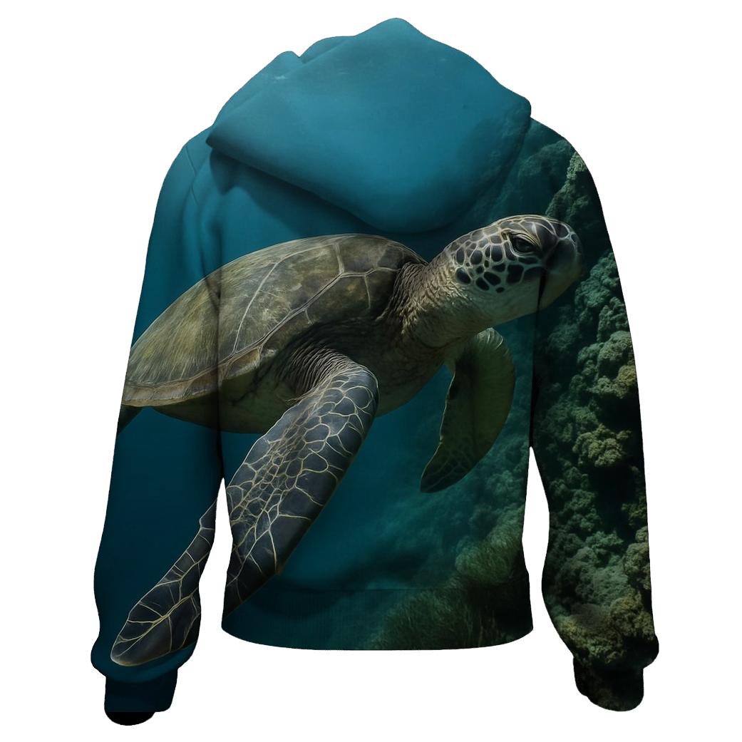 Reef Edge Glide Green Sea Turtle hoodie designs