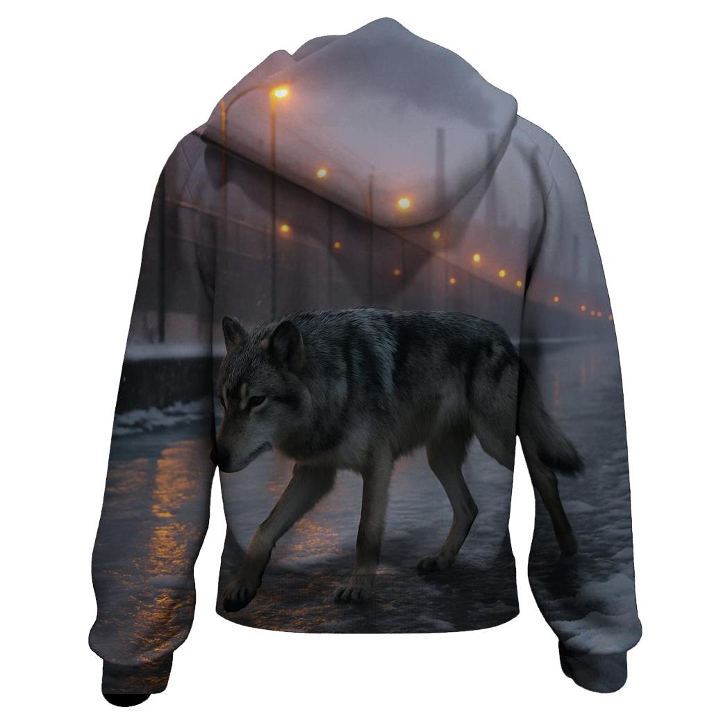 Canal Shadow Patrol In Industrial Winter City lightweight hoodies