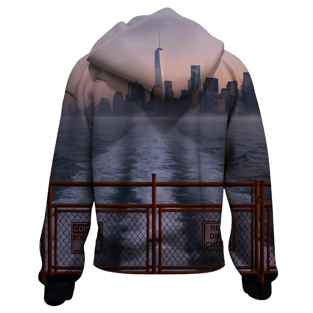 Staten Island Ferry Wake At Dawn Facing Lower Manhattan hoodie styles