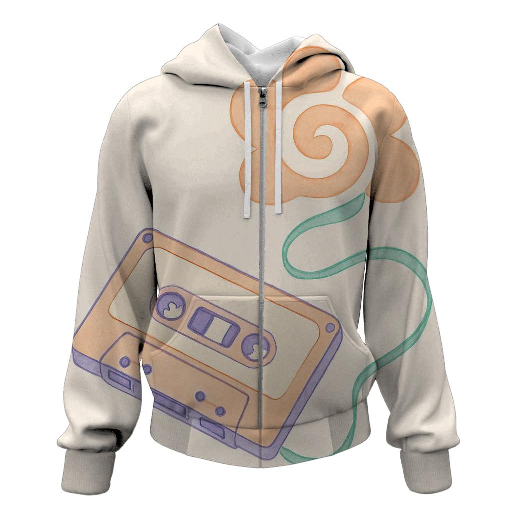 Cassette Ribbon Bloom graphic hoodies