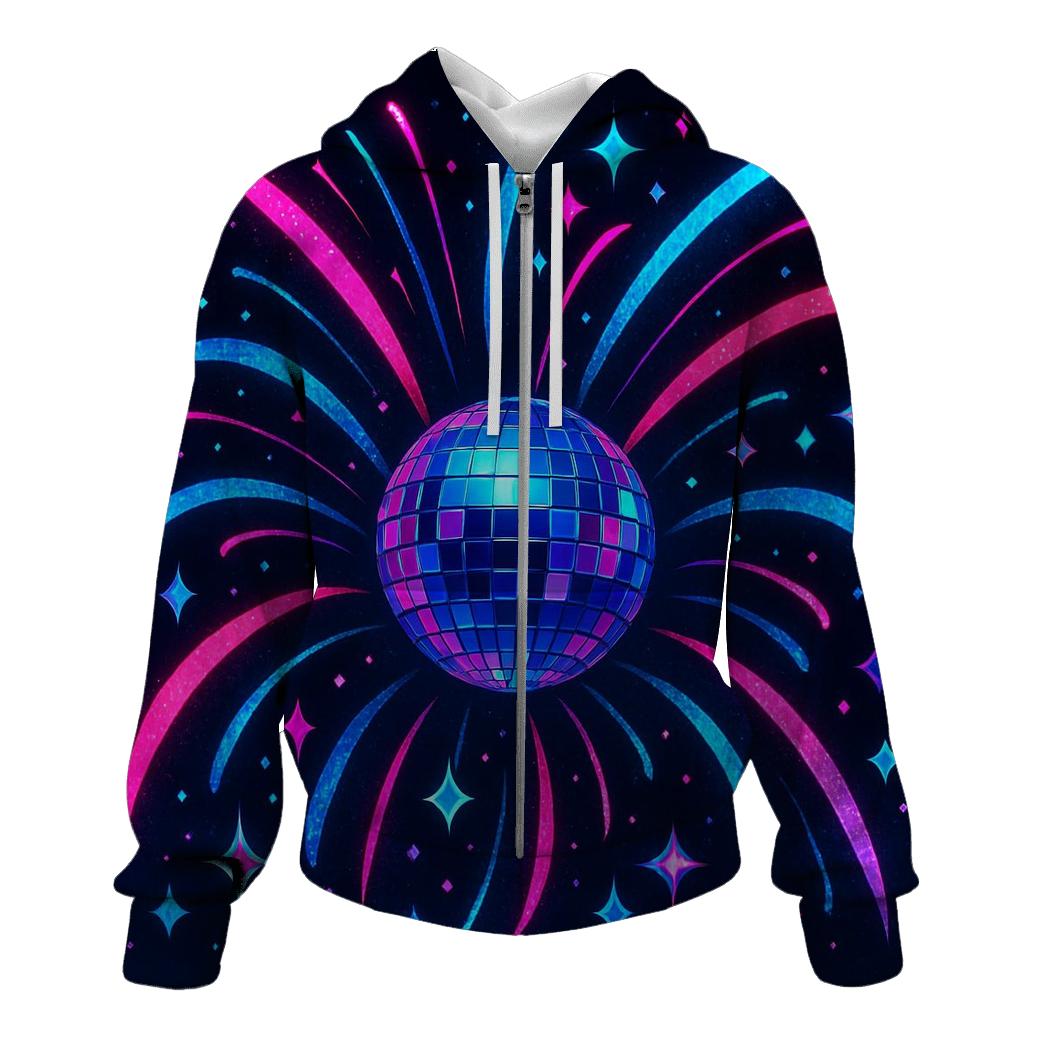 Neon Comet Disco Bloom premium hoodies