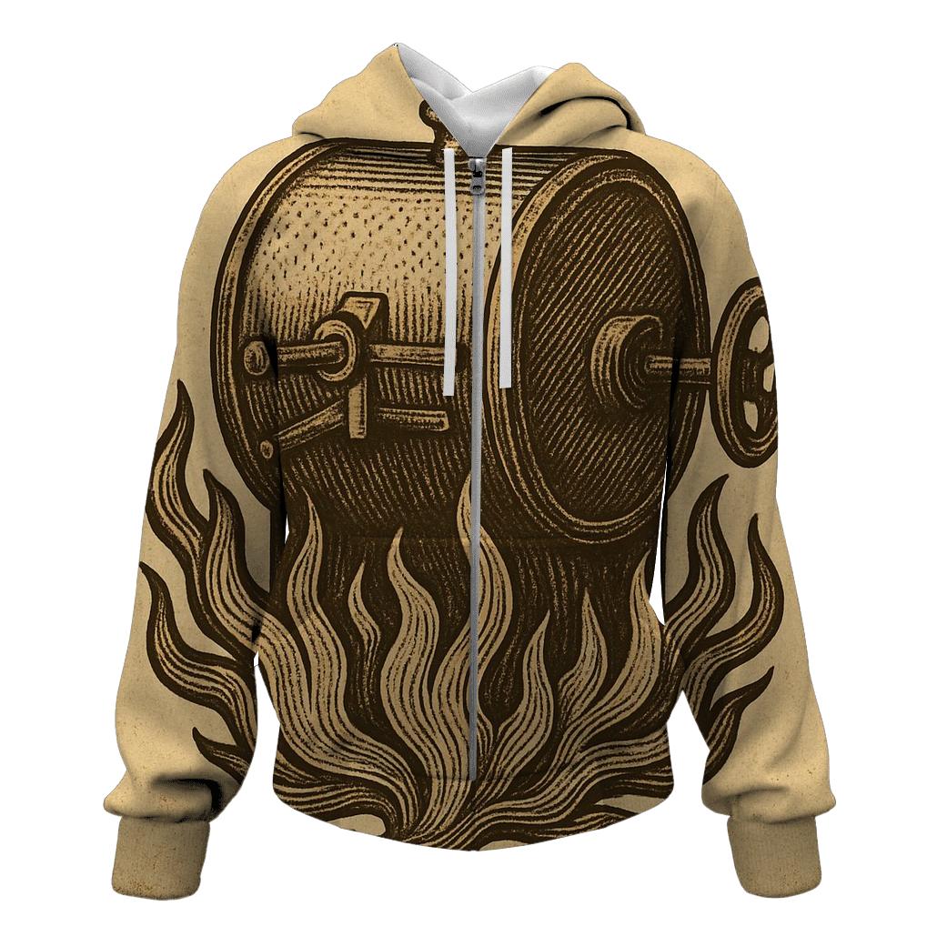 Roaster Flame Etching graphic hoodies