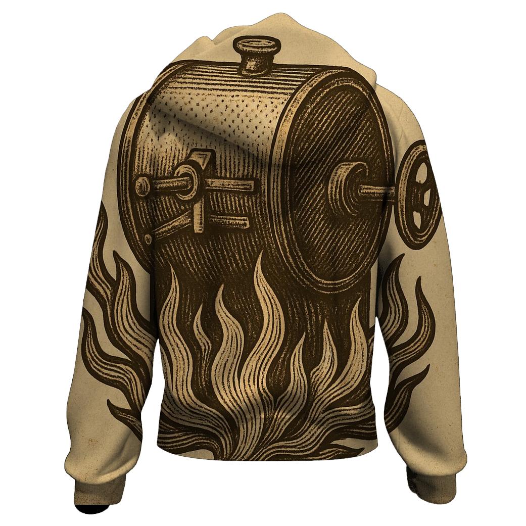 Roaster Flame Etching graphic hoodies