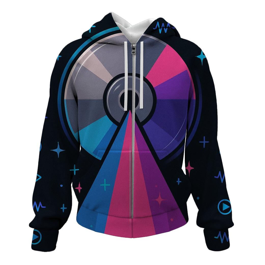 Laser Disc Geometry Showcase lightweight hoodies