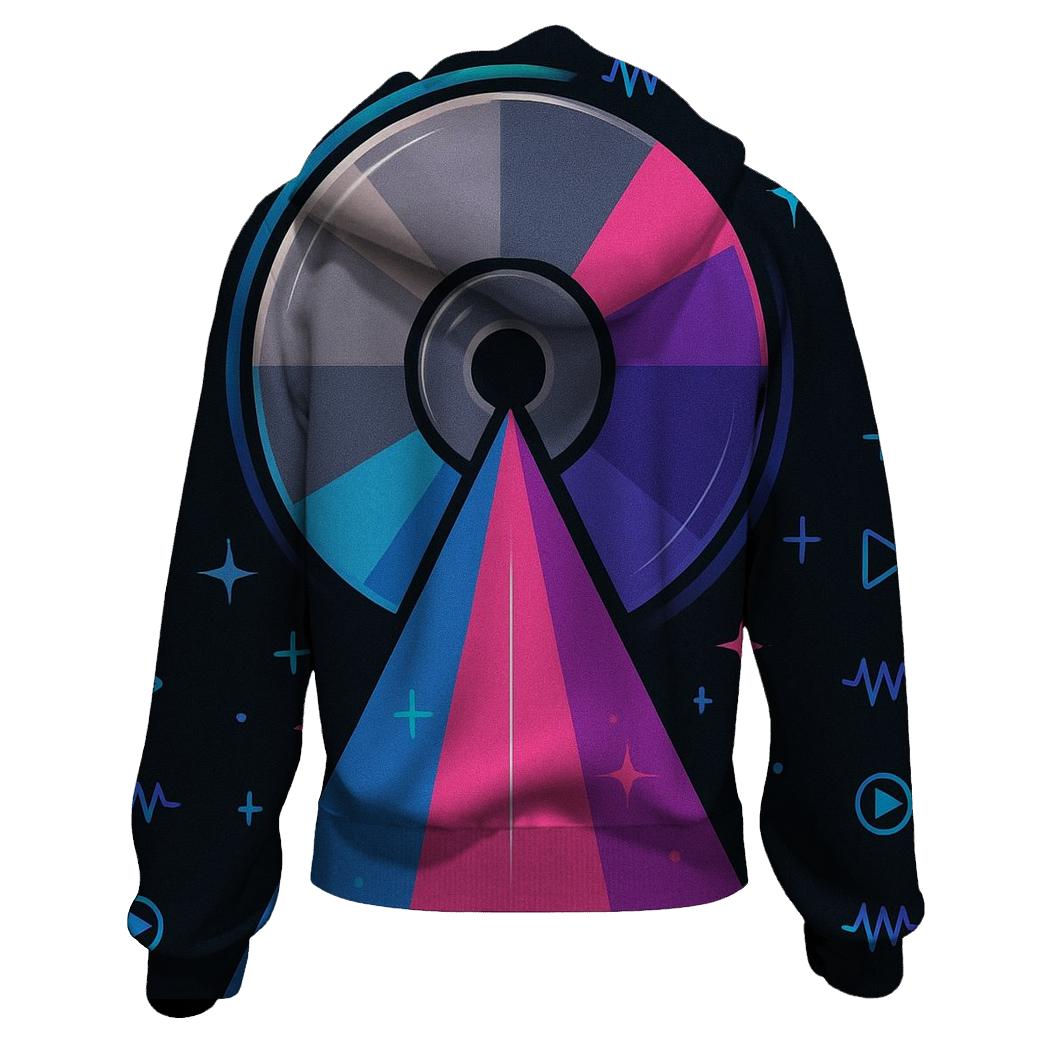 Laser Disc Geometry Showcase lightweight hoodies