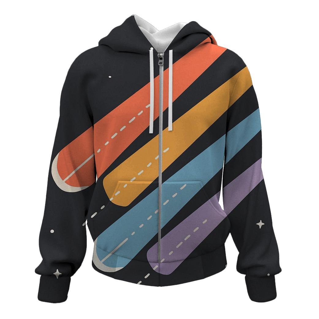 Comet Trail Overprint Parade zip-up hoodies
