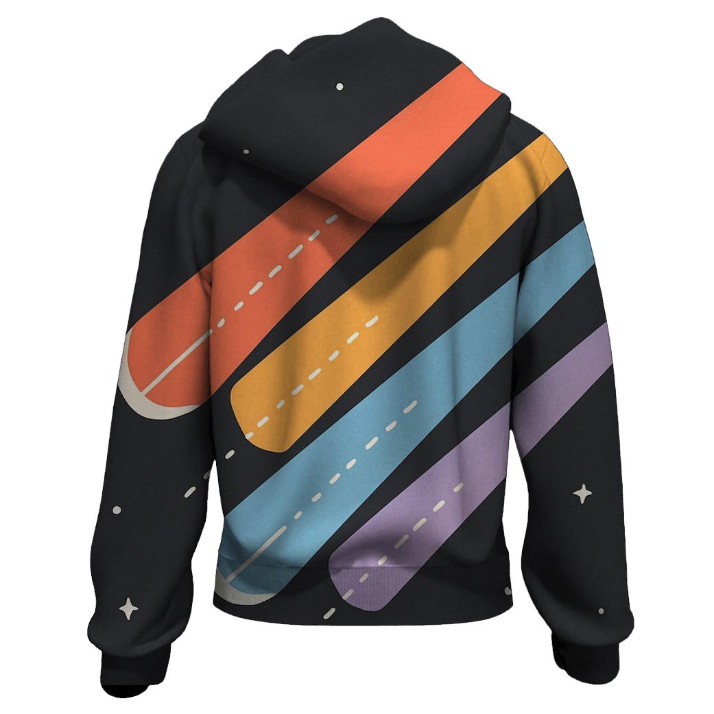 Comet Trail Overprint Parade zip-up hoodies