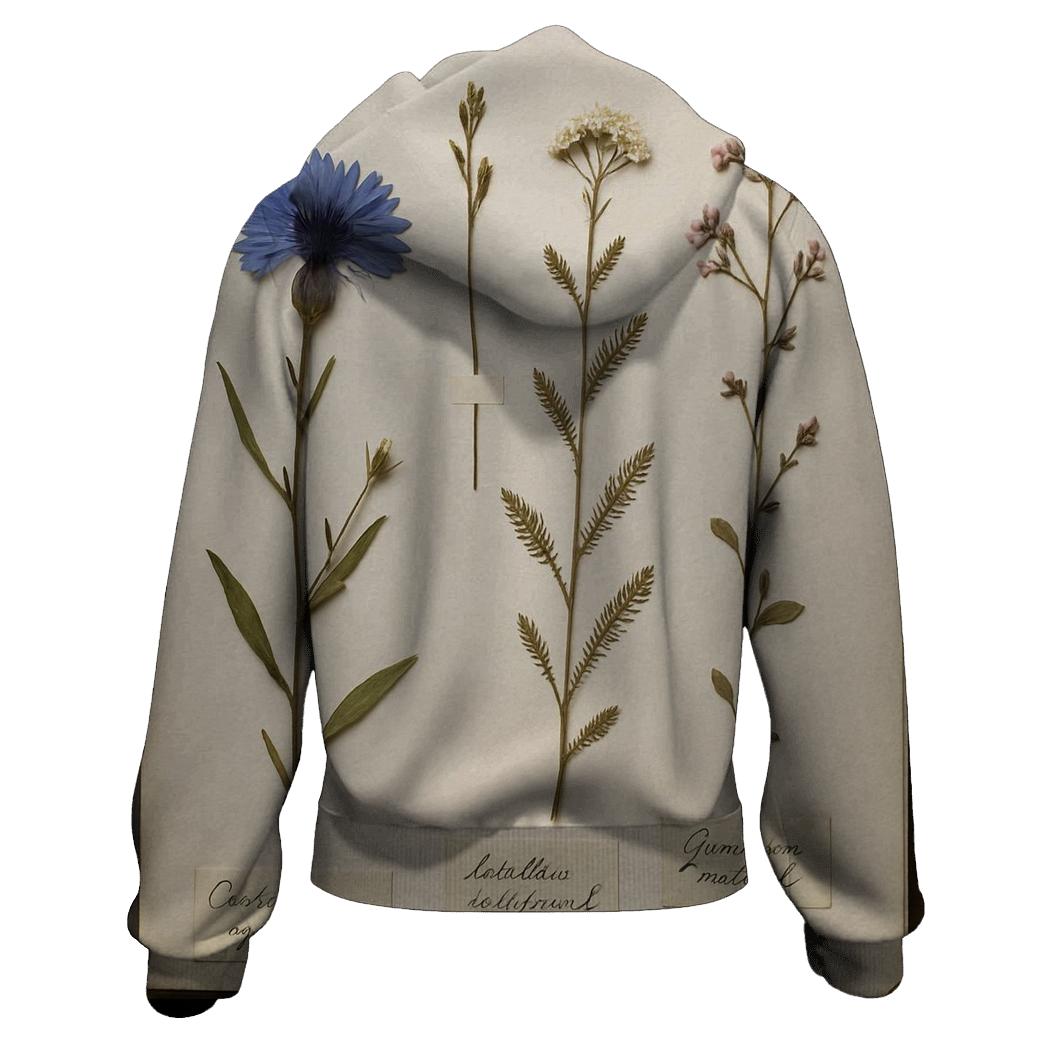 Herbarium Pressed Wildflowers On Archival Paper lightweight hoodies
